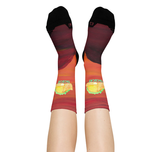 Watercolor Sunset TacoCat Socks