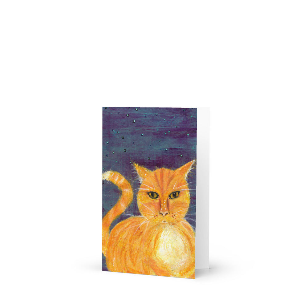 Starry Night Cat Greeting Card