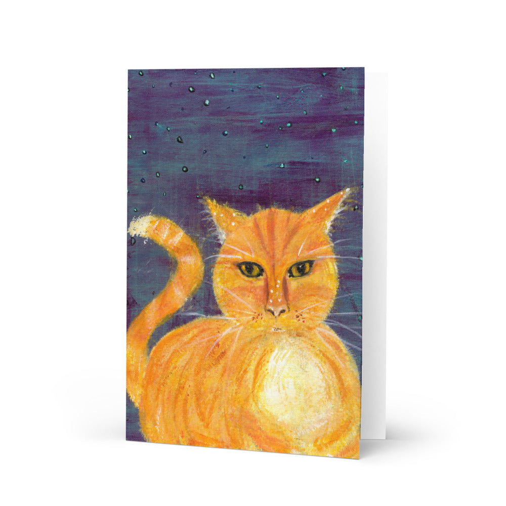 Starry Night Cat Greeting Card