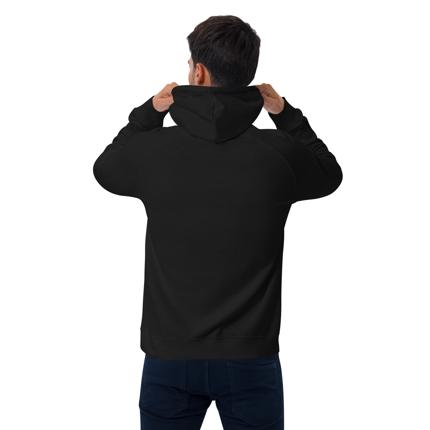 PNW Wanderer Sasquatch Unisex Eco Raglan Hoodie