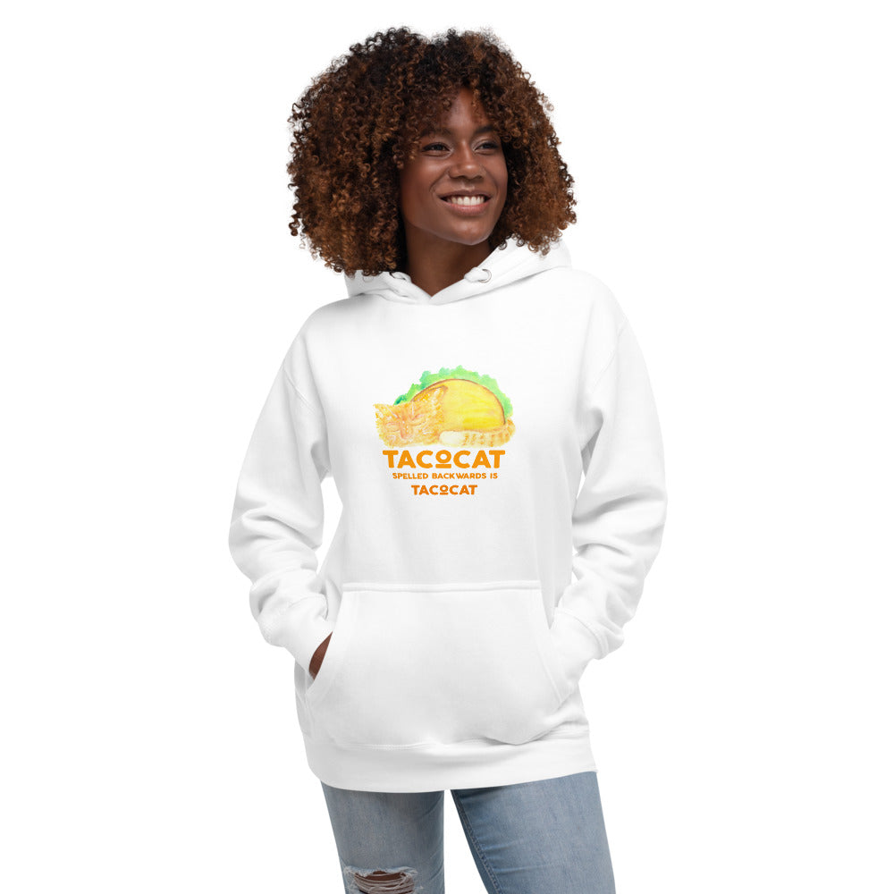 Watercolor TacoCat Palindrome Hoodie