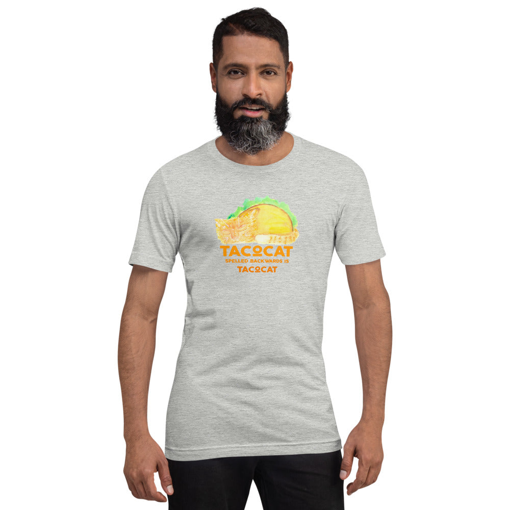 Watercolor TacoCat Palindrome Short-Sleeve T-Shirt