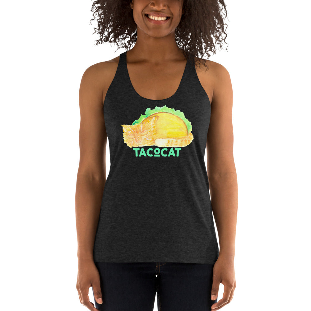 Women's Watercolor TacoCat Racerback Tank