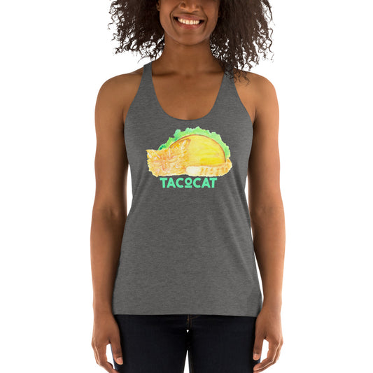 Women's Watercolor TacoCat Racerback Tank