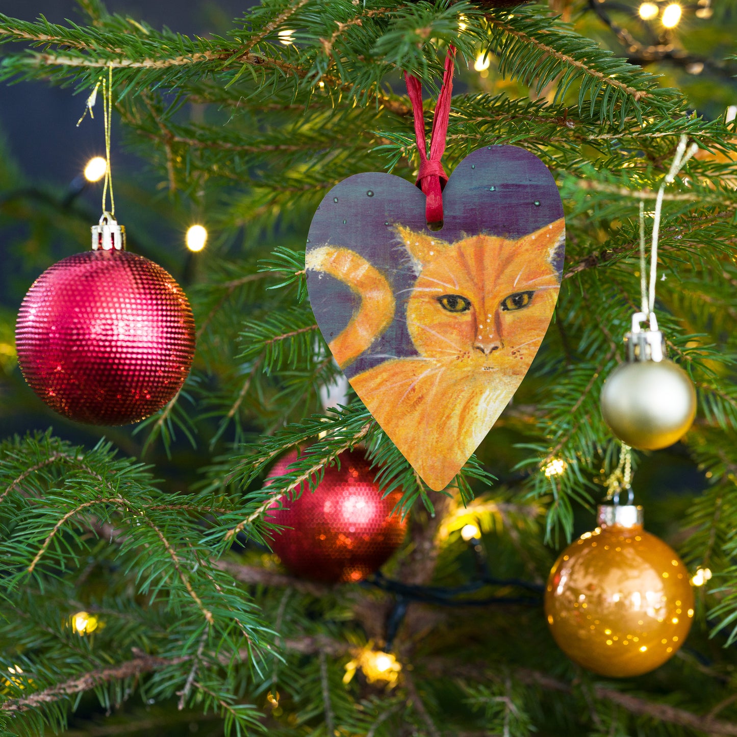 Starry Night Cat Wooden ornaments